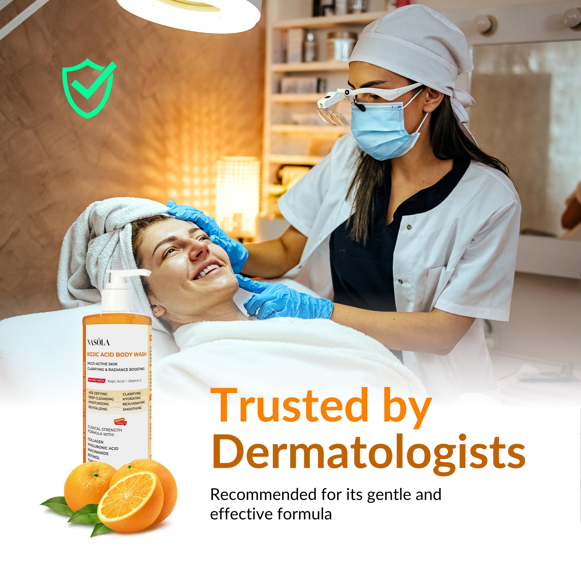 Nasola Kojic Acid Body Wash, usage visage et corps au quotidien.