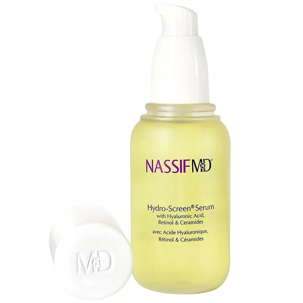 Sérum NassifMD Hydro-Screen hydratation durable pour peau douce et repulpée.