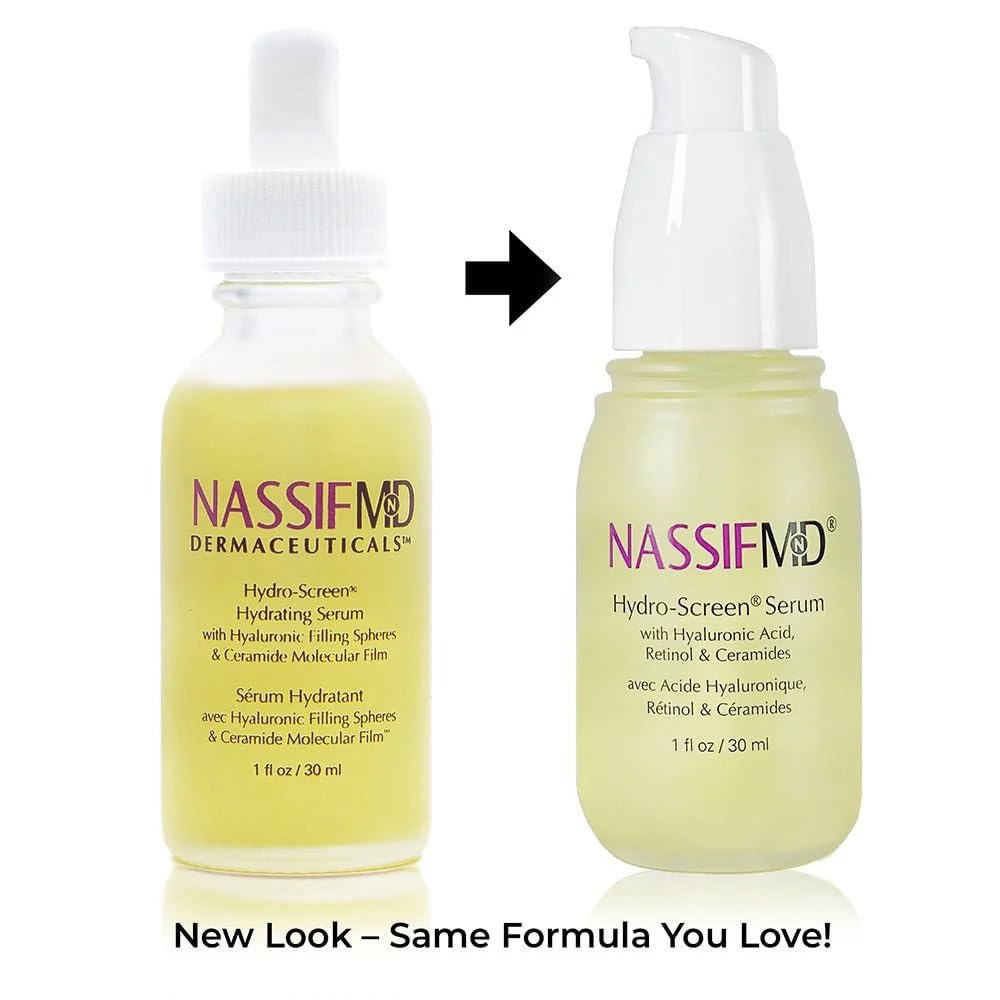 NASSIFMD Hydro-Screen Sérum, texture soyeuse, pénètre rapidement pour une peau lisse.
