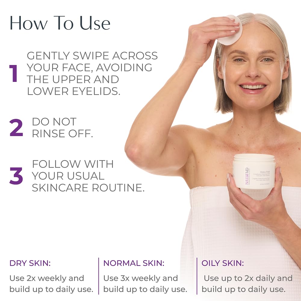 Gros plan sur les ingrédients et actifs AHA/BHA des pads.