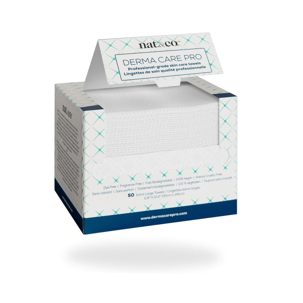 Nat.&Co. Derma Care Pro – serviettes visage extra-large pour peau sensible et nettoyage en douceur