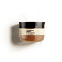 Nativa Spa gommage corporel vanille Madagascar, bouteille premium pour soin parfumé.