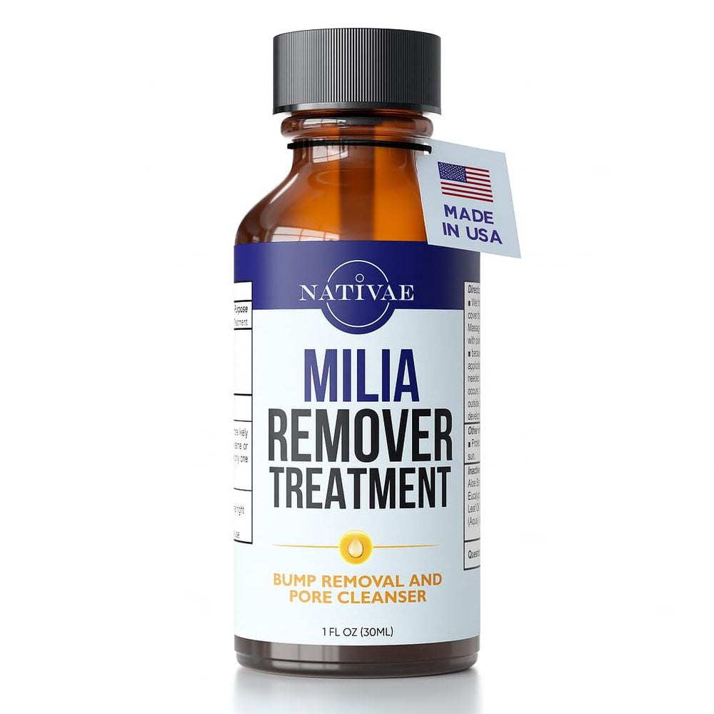 Nativae Milia Remover under-eye application for delicate skin, targeted care.