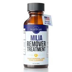 Nativae Milia Remover under-eye application for delicate skin, targeted care.