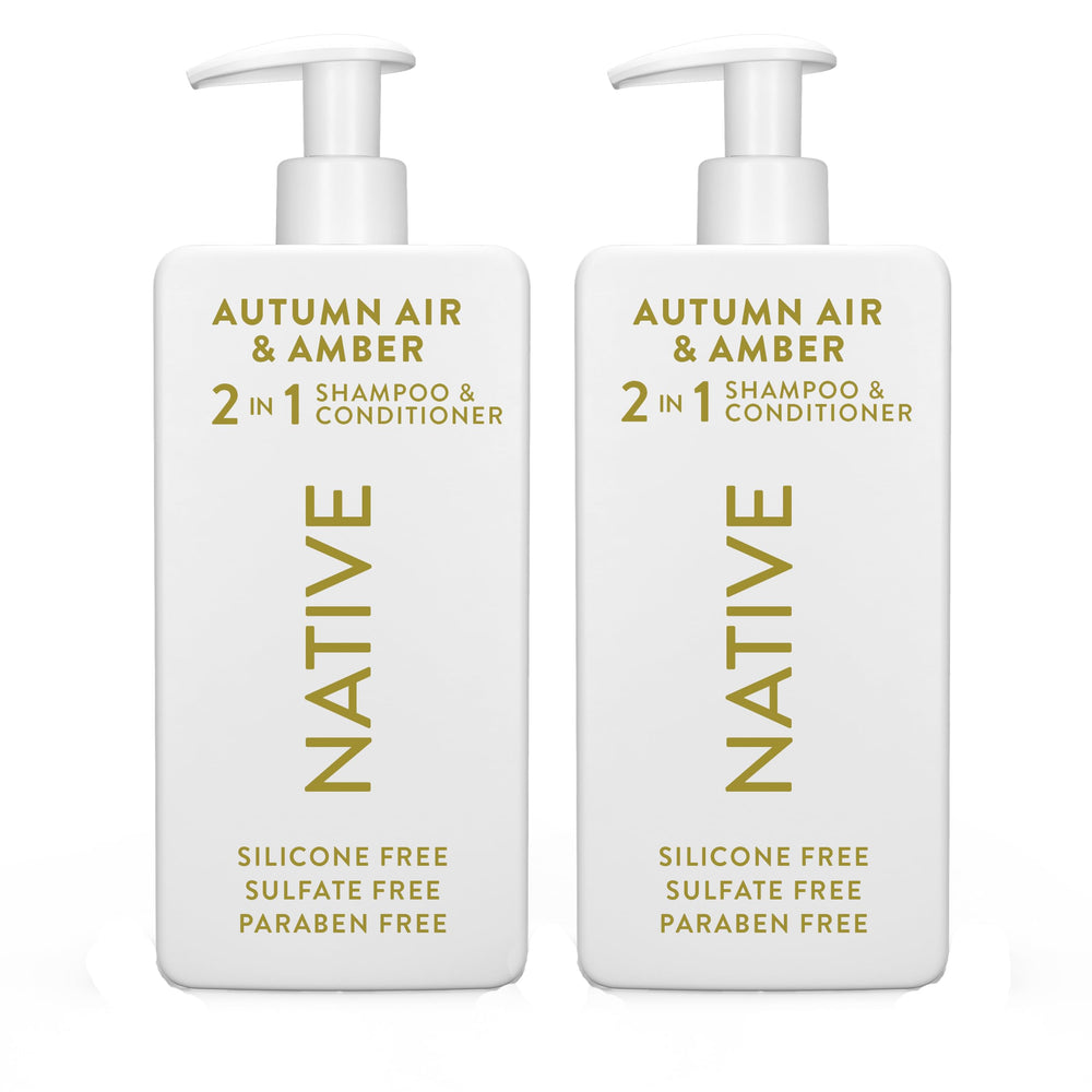 Native 2-en-1 Shampoing Après-Shampoing bouteille Automne Air Ambre prête à l'emploi pour cheveux propres