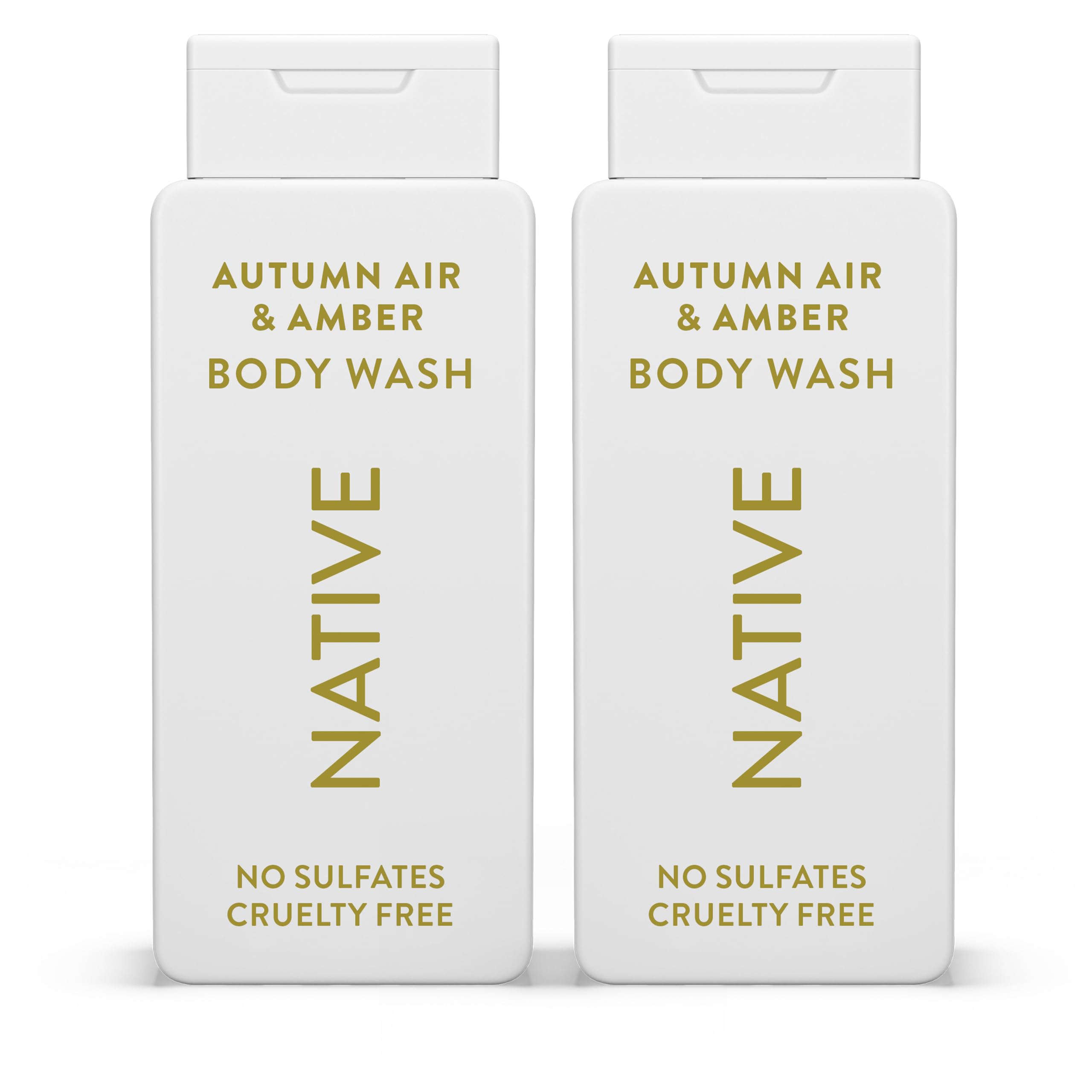 Native Body Wash – bouteille Automne Air Ambre, parfum réconfortant pour la douche.