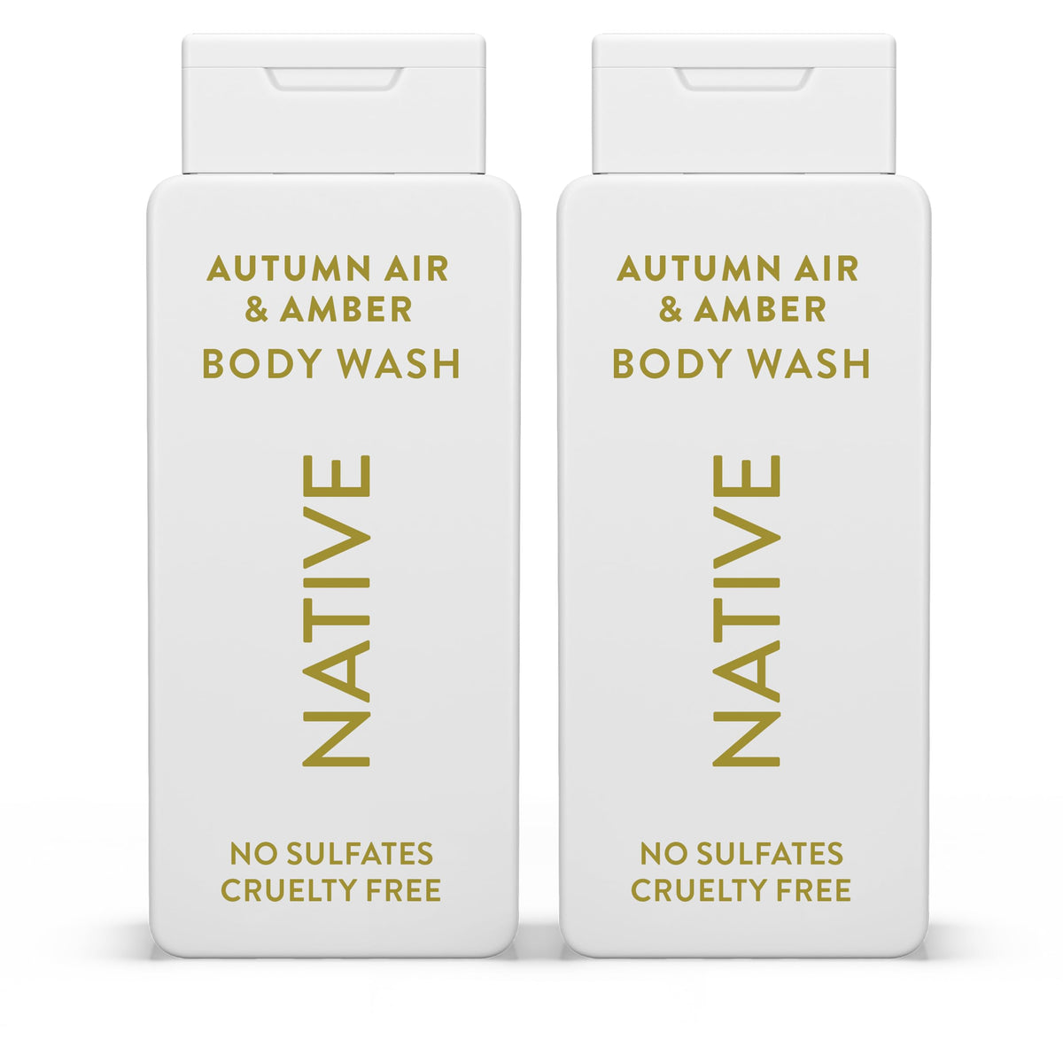 Native Body Wash – bouteille Automne Air Ambre, parfum réconfortant pour la douche.