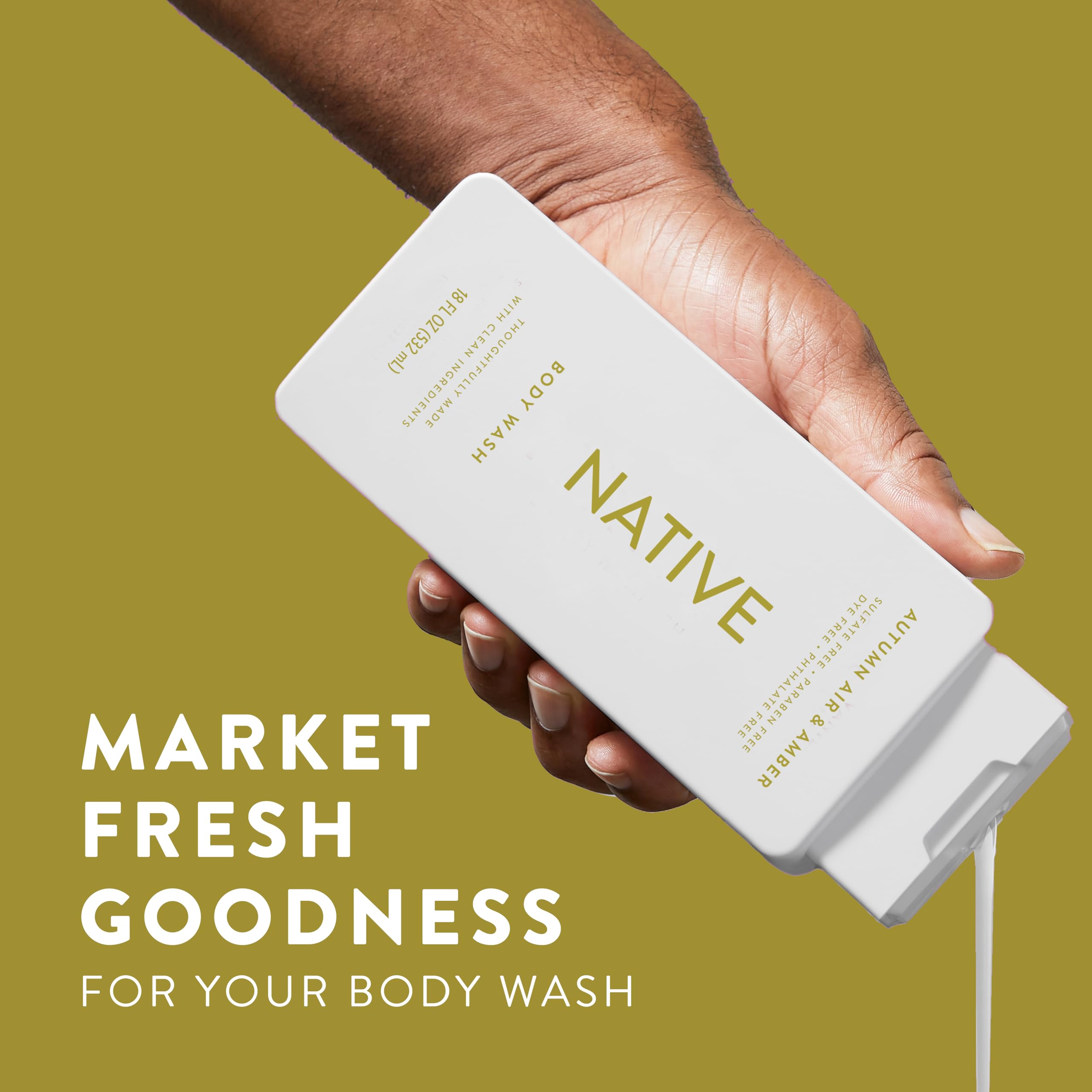 Native Body Wash – ingrédients végétaux, soin doux sans sulfates.