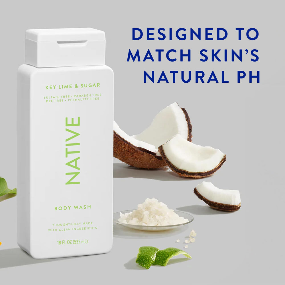 Native Body Wash : mousse onctueuse, peau douce et hydratée.