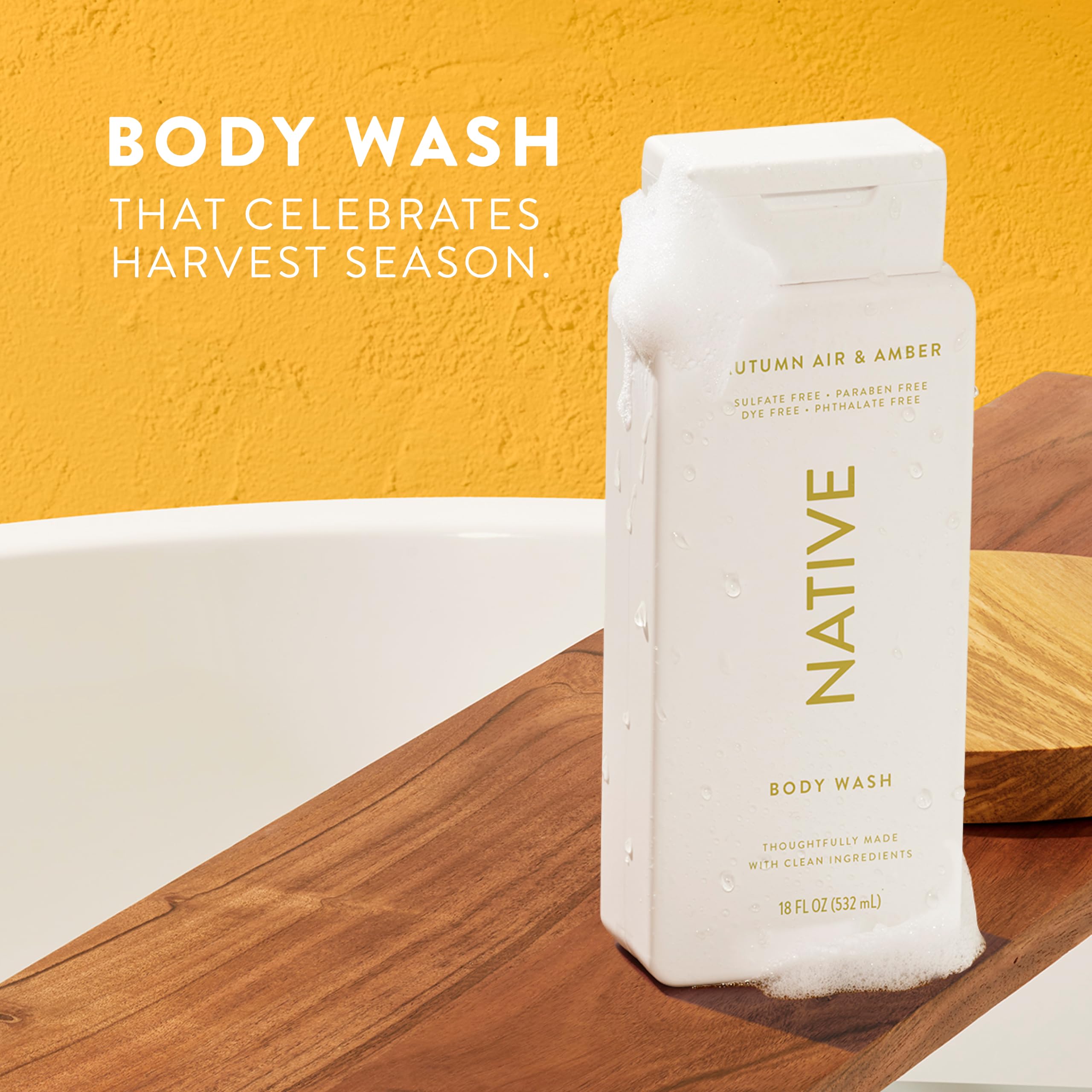 Native Body Wash – mousse douce, hydratation légère pendant la douche.
