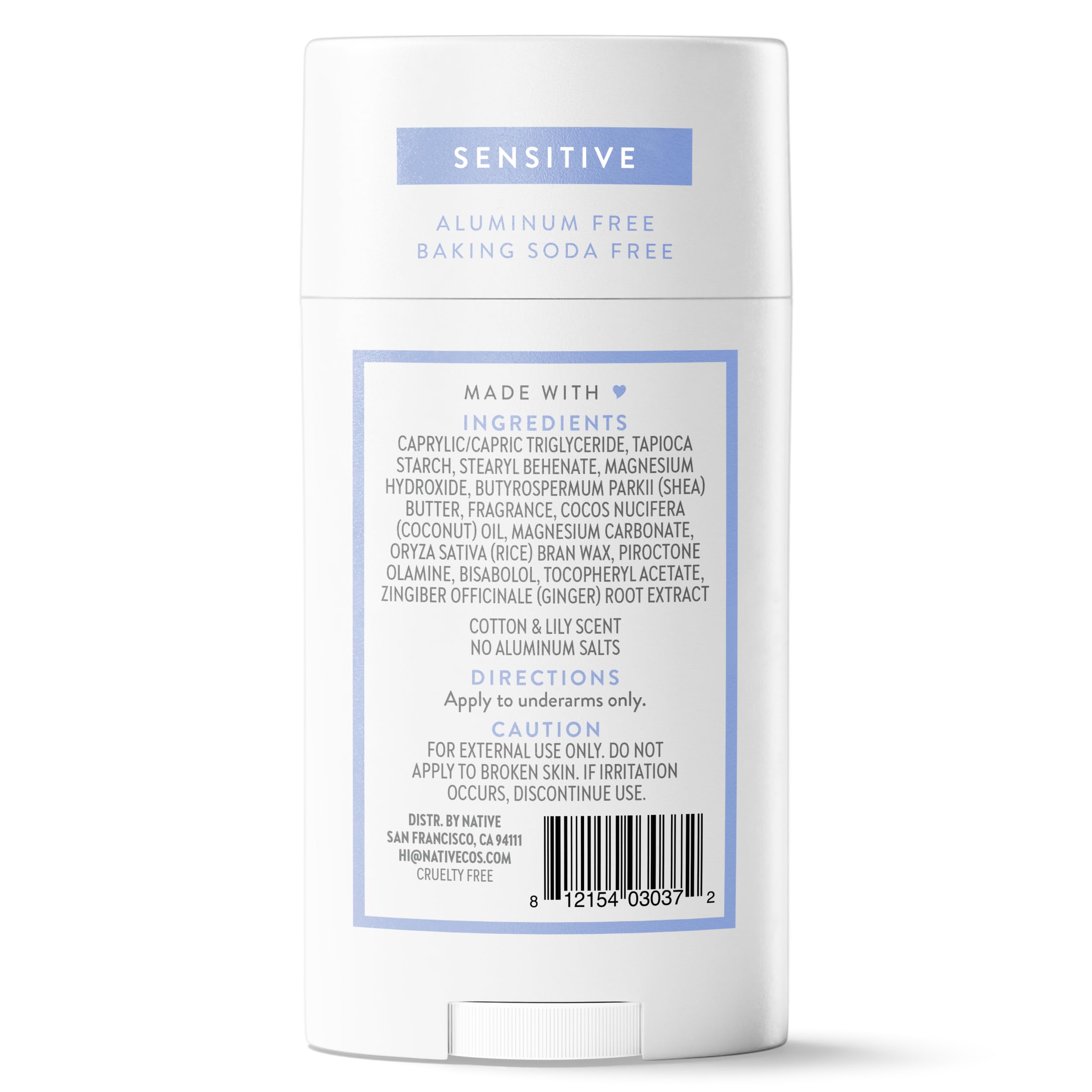 Native Sensitive Déodorant : emballage élégant et pratique.