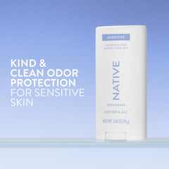 Native Sensitive Déodorant : ingrédients naturels coco et karité.