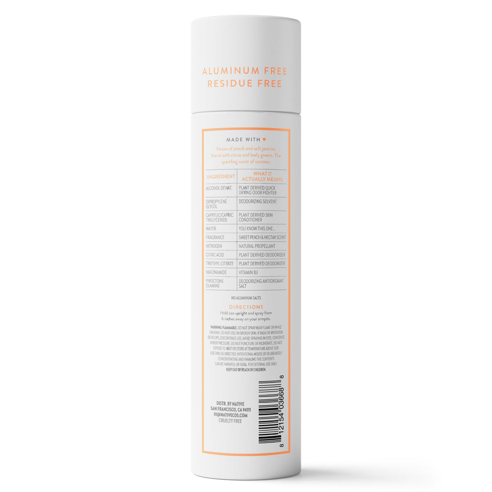 Fragrance corporelle légère Native Déodorant Spray Pêche Douce et Nectar