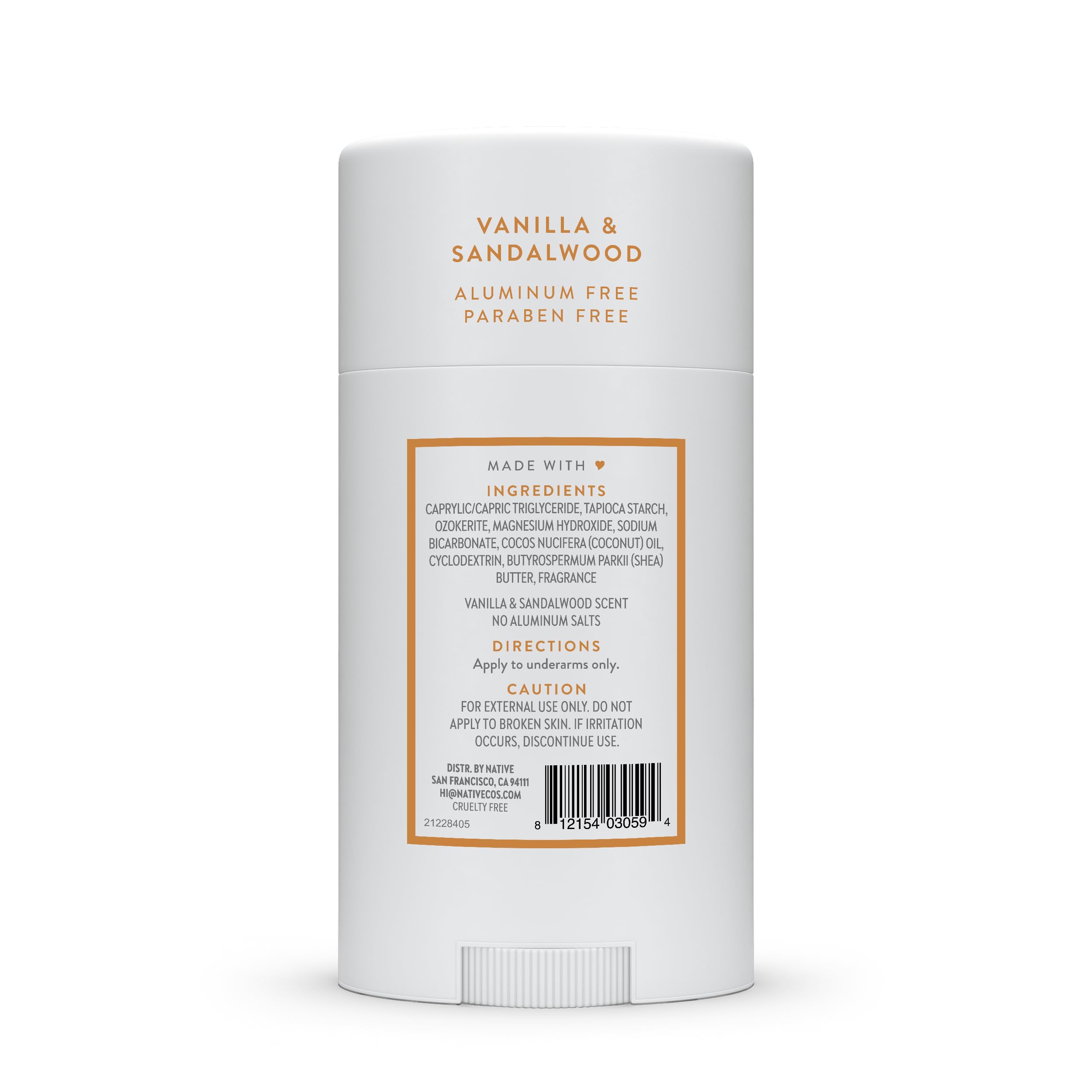 Native Déodorant Vanille et Santal, aide à neutraliser les odeurs toute la journée.