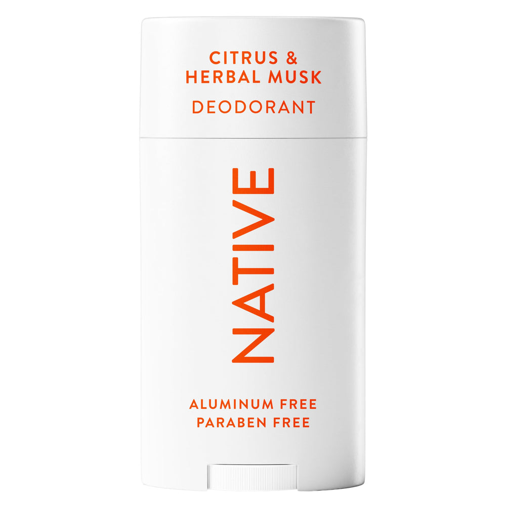 Native Déodorant Citrus et Musc Herbacé : bouteille élégante offrant une protection longue durée.