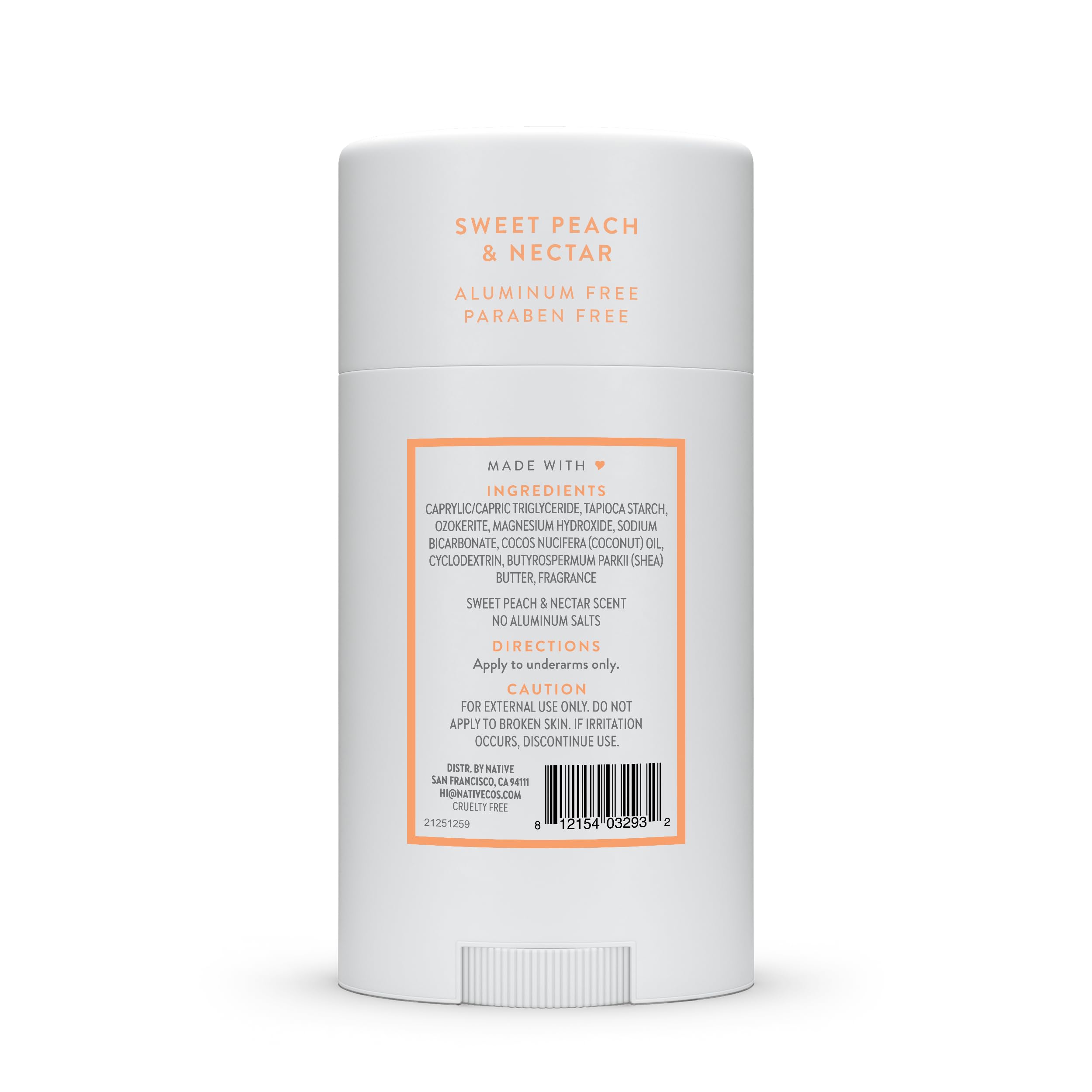 Native déodorant – format 2,65 oz, pratique pour le sac ou le voyage.
