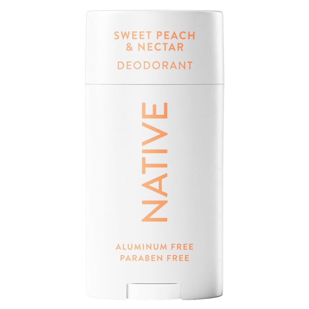 Native déodorant sans aluminium – bouteille pêche nectar, parfum estival et frais.
