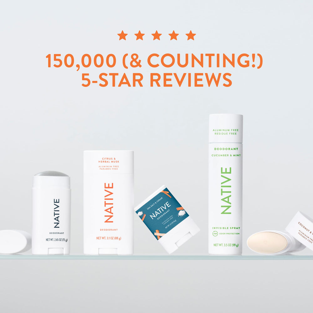 Native déodorant – usage mixte homme et femme, polyvalent et facile d'utilisation.