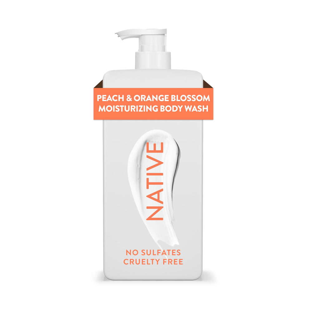 Native gel douche pêche et fleur d’oranger pour hydratation douce et durable.