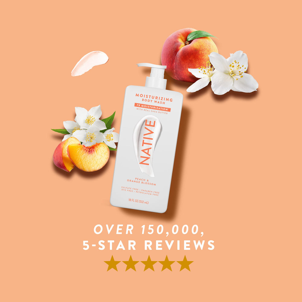Native gel douche hydratation longue durée pour tous types de peau.
