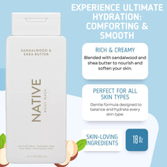 Native Gel Douche Sel de Mer et Cèdre, gros plan sur la mousse riche et durable.