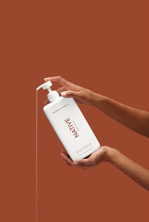Native douche corporelle Pack Deux 36oz, bouteilles-pompe, pratique pour la famille.