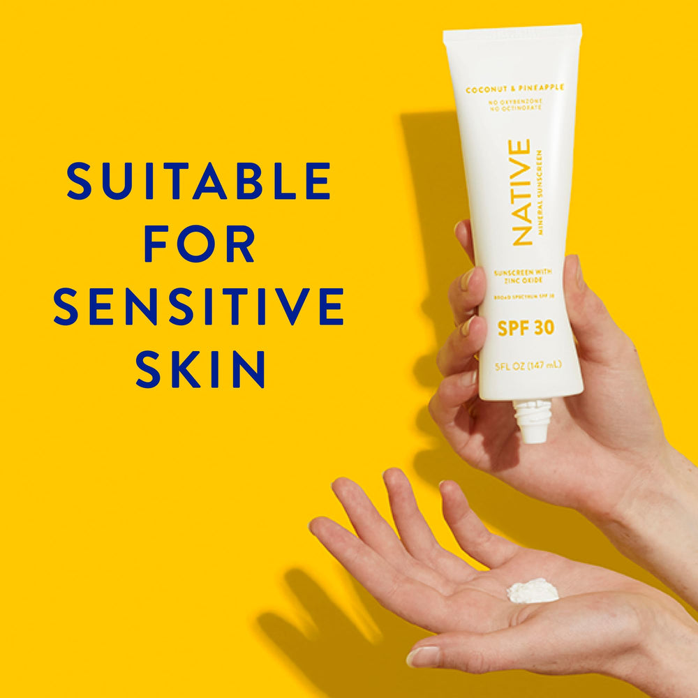 Native Écran solaire dermatologiquement testé, adapté aux peaux sensibles.