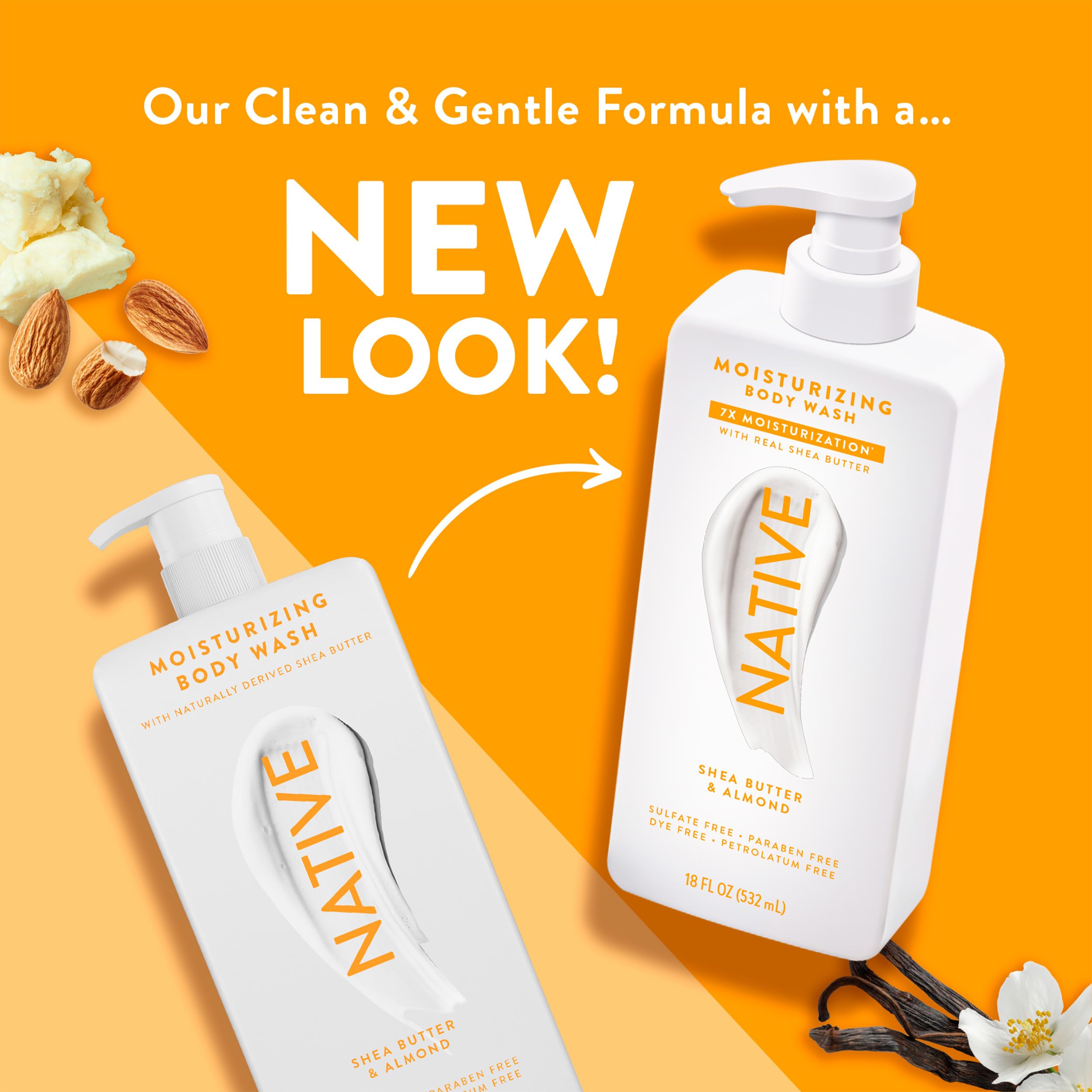 Native: formule sans sulfates, sans parabènes et sans parabènes pour tous les types de peau.