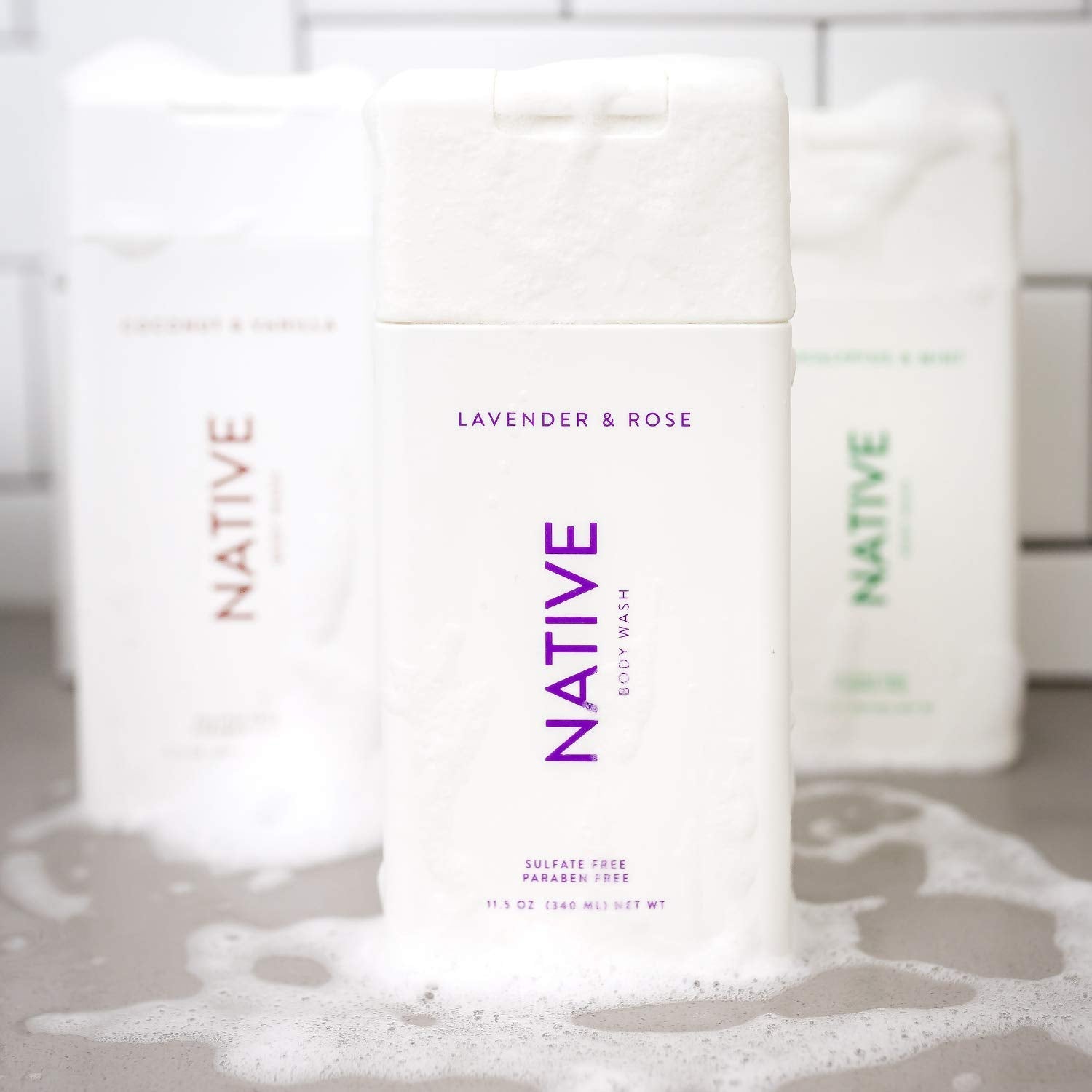 Bouteille Native Concombre et Menthe, parfum rafraîchissant pour la douche.