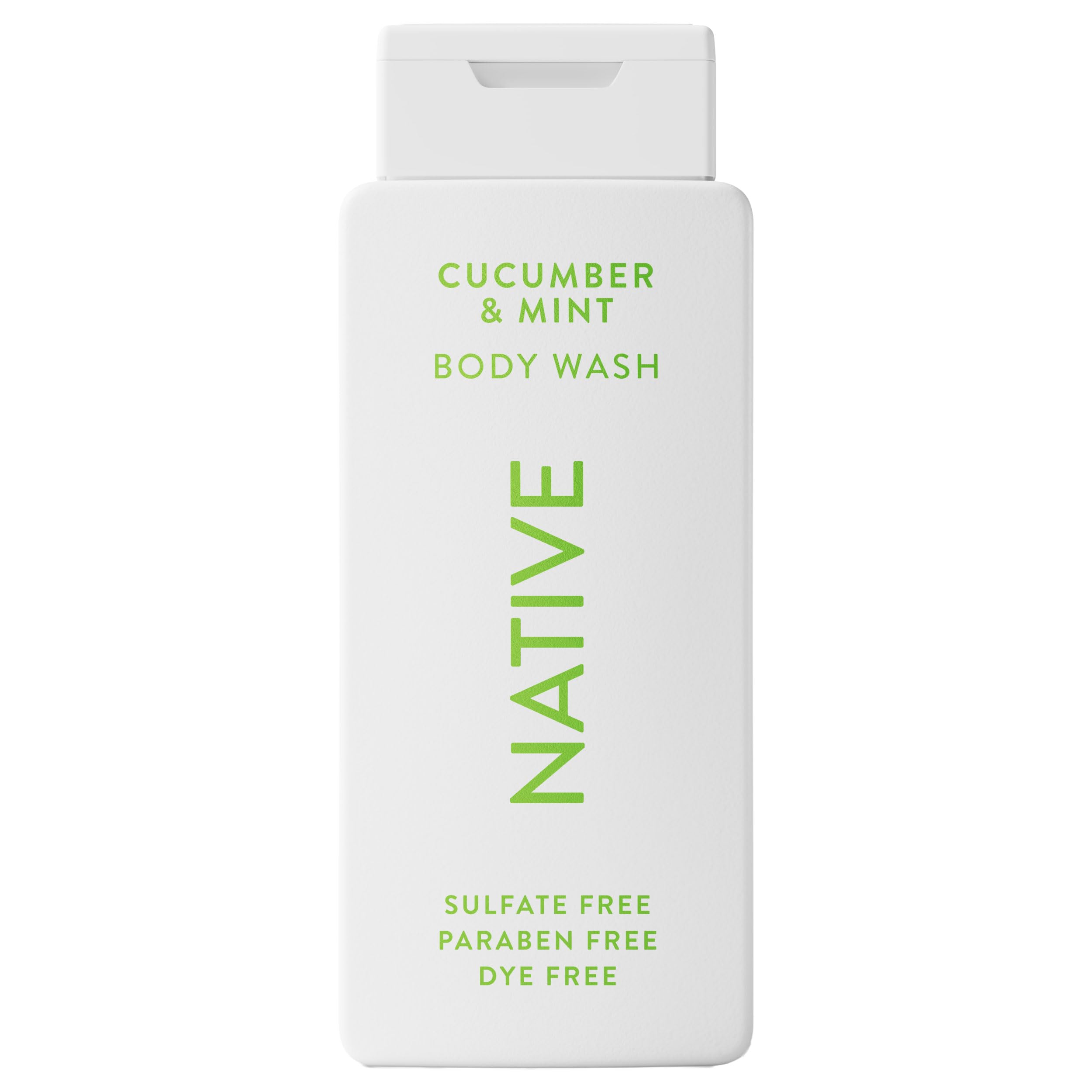 Native Gel Douche Concombre Menthe, bouteille élégante, parfum frais et hydratant.