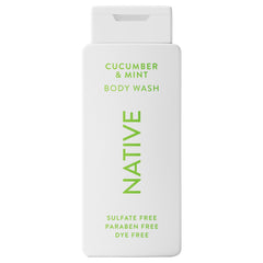 Native Gel Douche Concombre Menthe, bouteille élégante, parfum frais et hydratant.