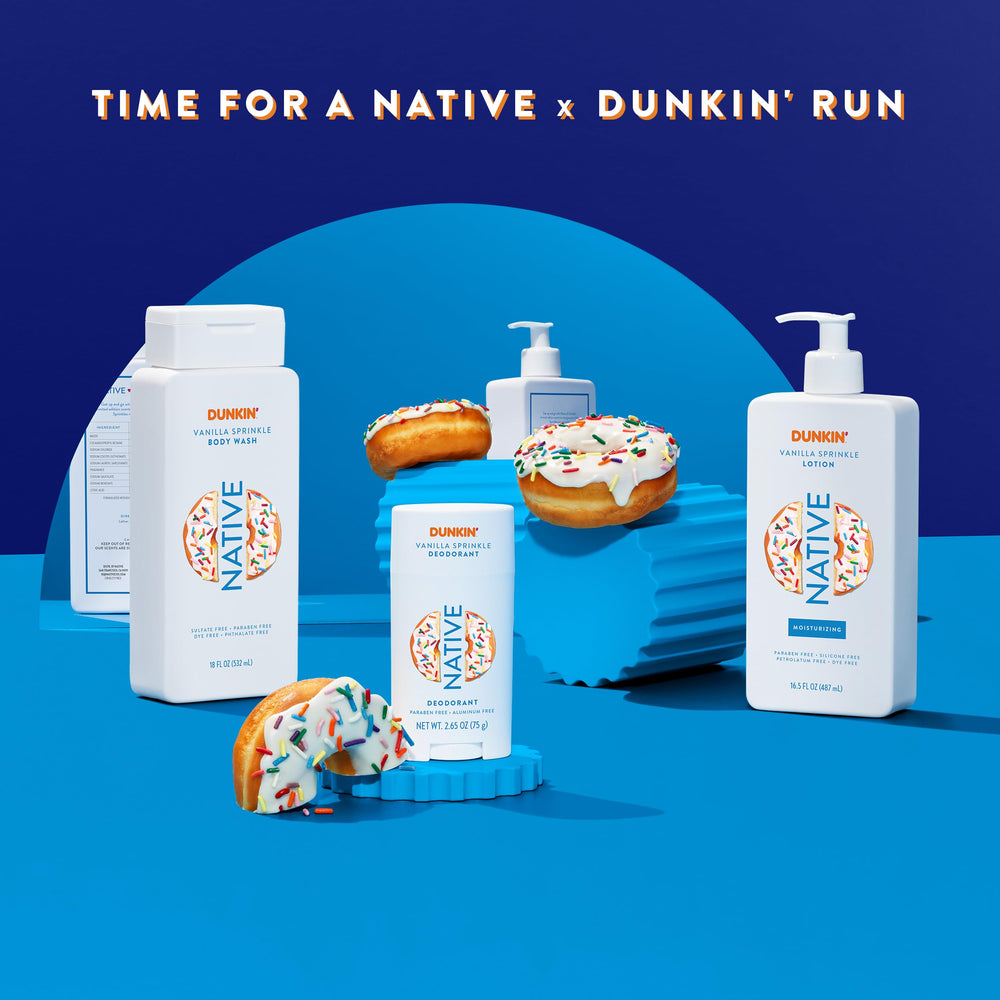 Native Gel Douche Dunkin Vanilla Sprinkle, parfum gourmand pendant la douche.