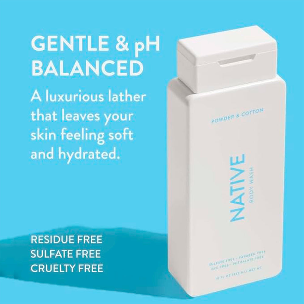 Gel douche Native sans phthalates: fragrance plus sûre
