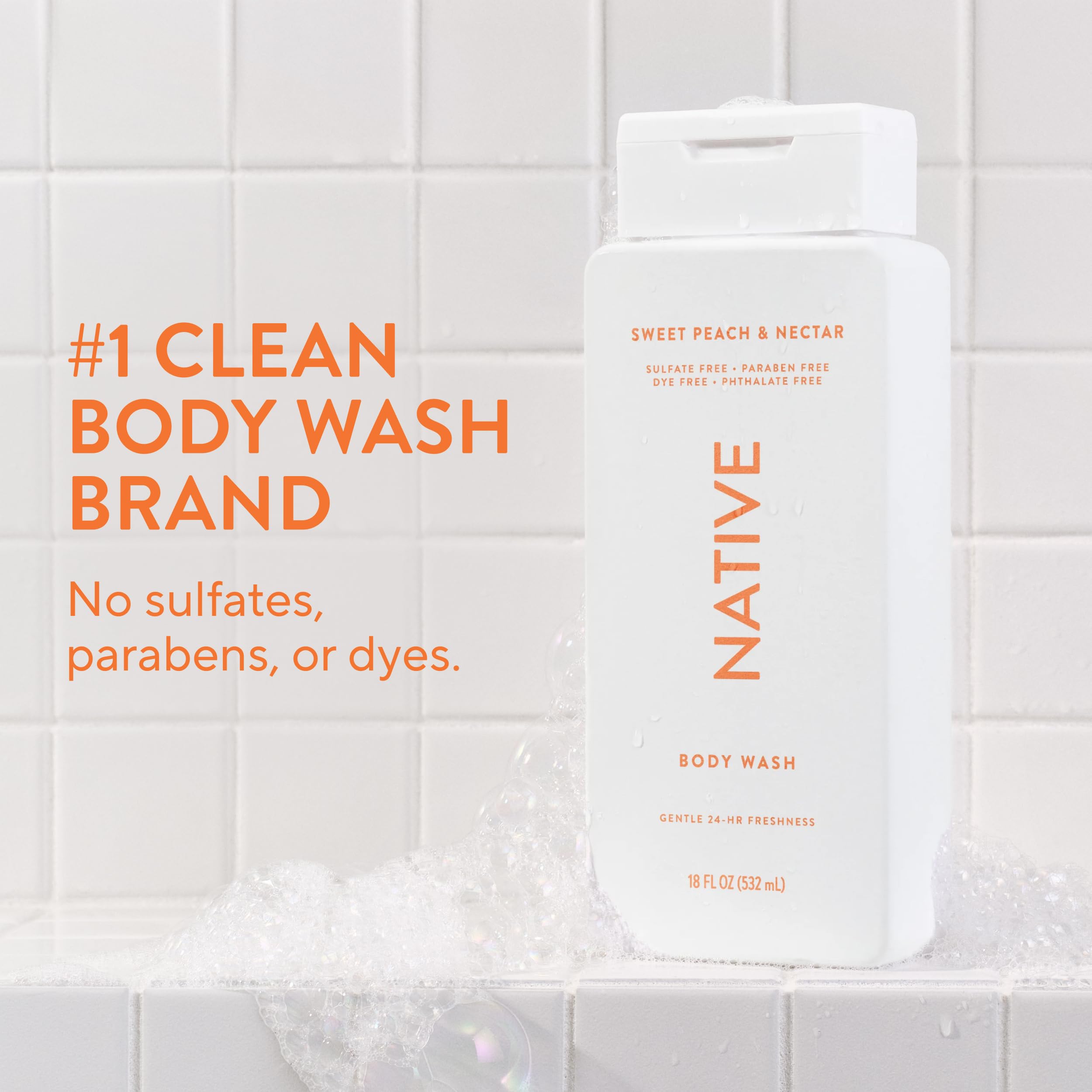 Native Gel Douche Sweet Peach: mousse riche et douceur immédiate
