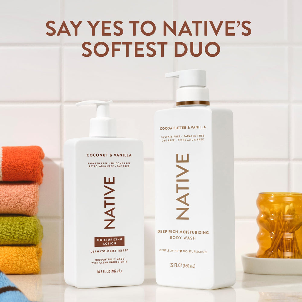 Native Hydratant Corporel, format pompe pratique et usage quotidien.
