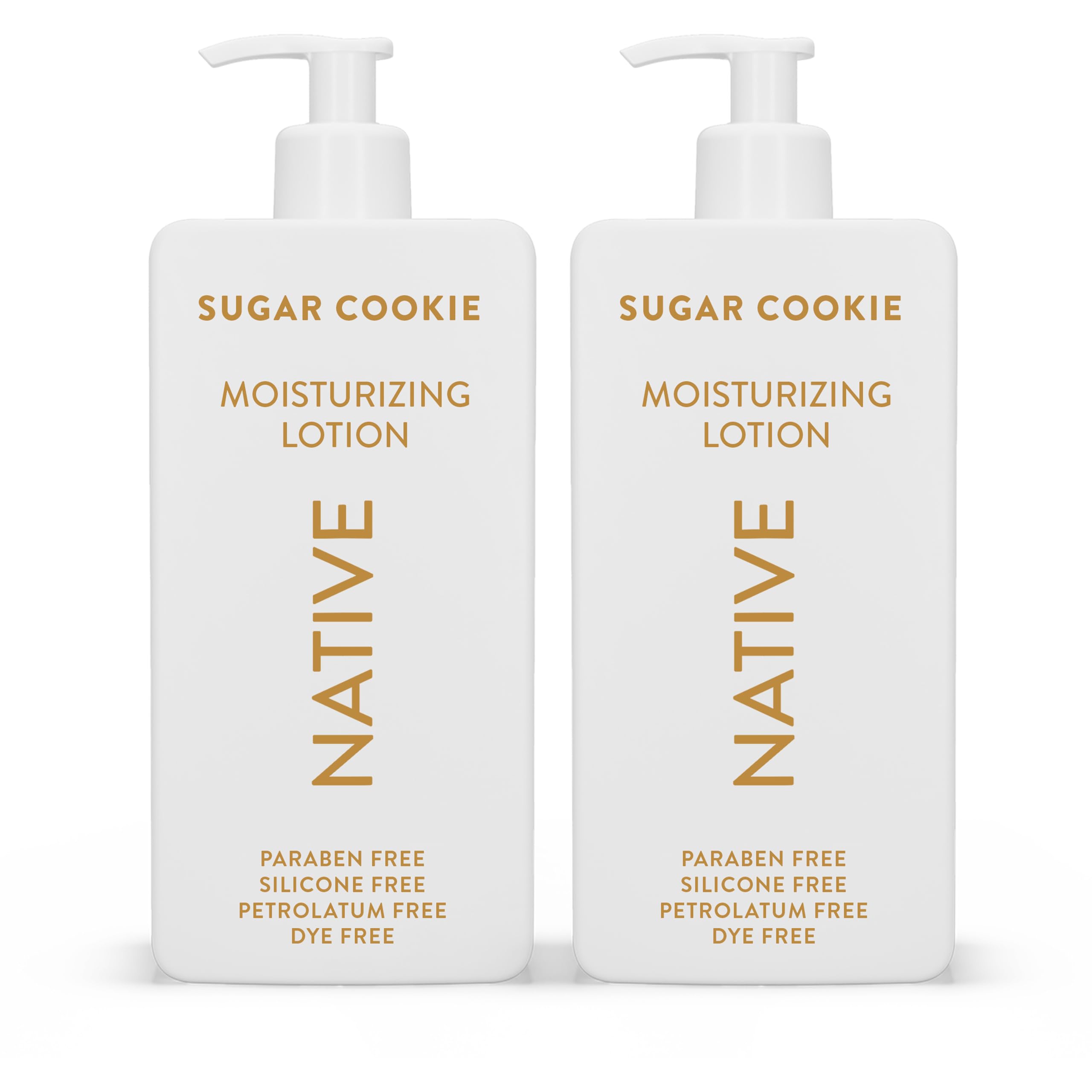 Lotion Native pour le corps Sugar Cookie, bouteille, hydratation durable et parfum festif.