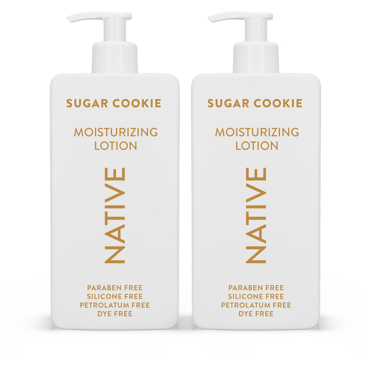 Lotion Native pour le corps Sugar Cookie, bouteille, hydratation durable et parfum festif.