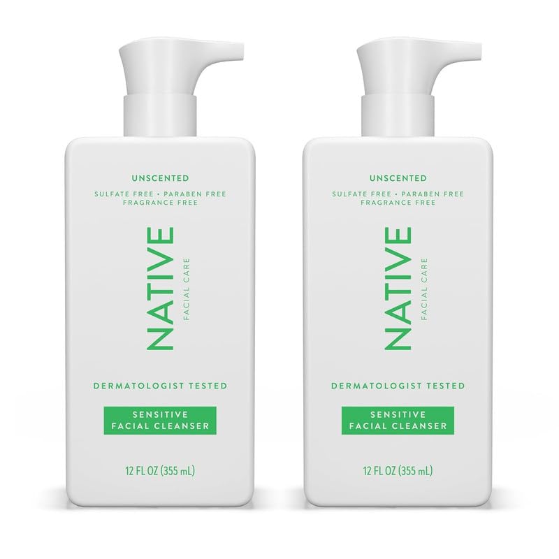 Native nettoyant visage sensible — bouteille pompe, nettoie en douceur et prépare la peau.