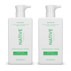 Native nettoyant visage sensible — bouteille pompe, nettoie en douceur et prépare la peau.