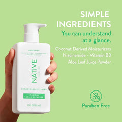 Native nettoyant visage sensible — vitamine B3 pour éclat naturel.