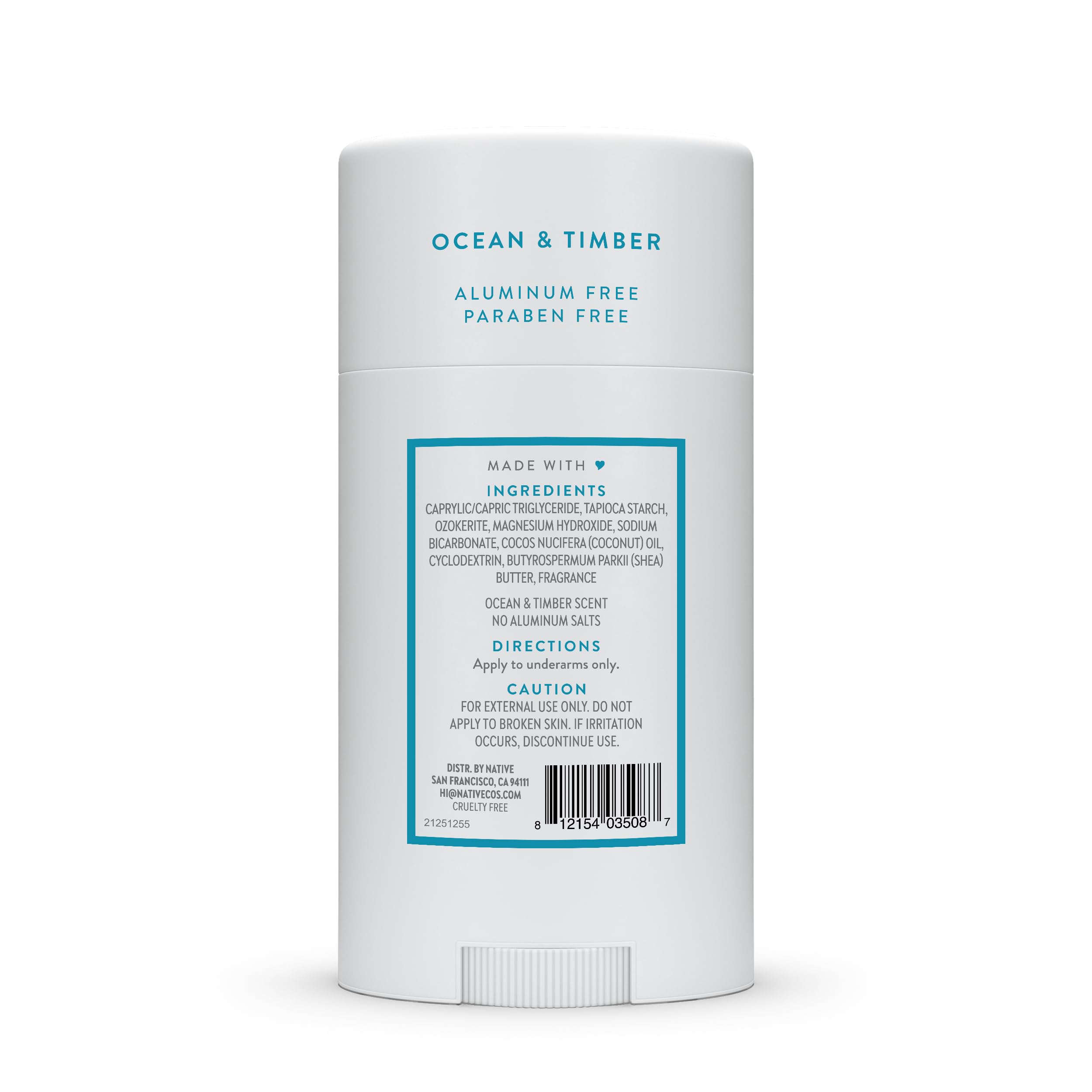 Native Ocean & Timber 72-hour protection; reliable odor control for long days.
