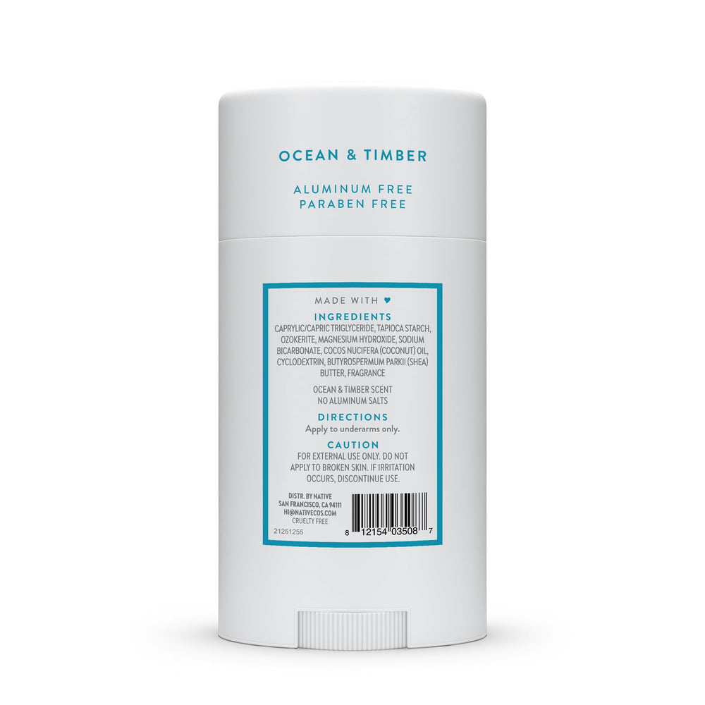 Native Ocean & Timber 72-hour protection; reliable odor control for long days.