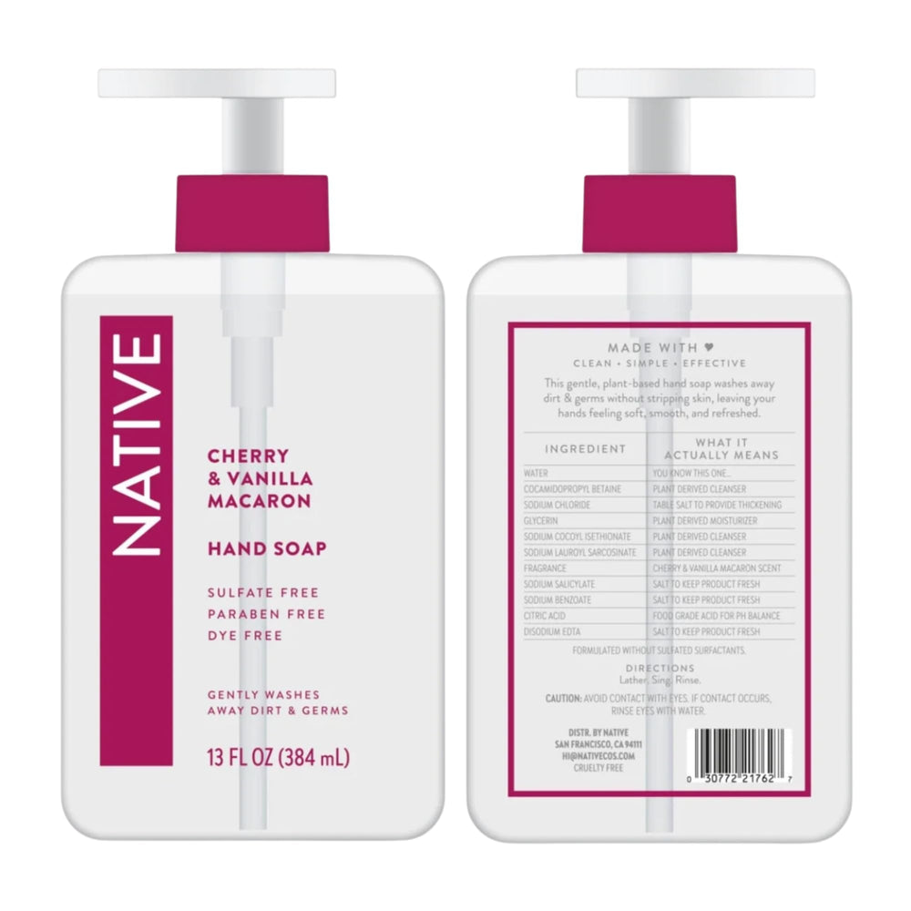 Savon Native Coco et Vanille – bouteille prête à l’usage quotidien.