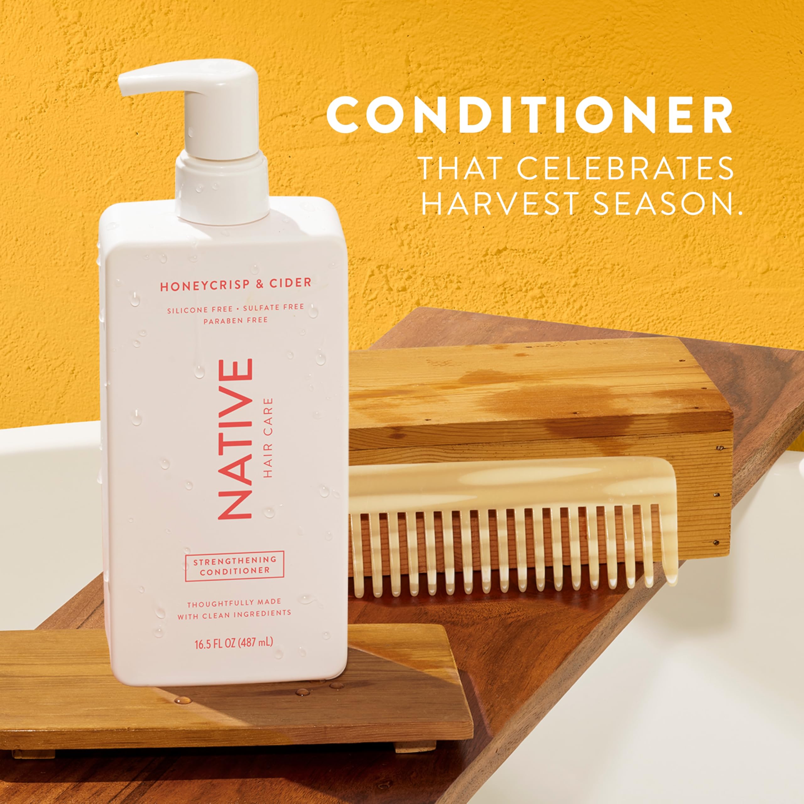 Étiquette du shampoing Native sans sulfates sur le flacon.