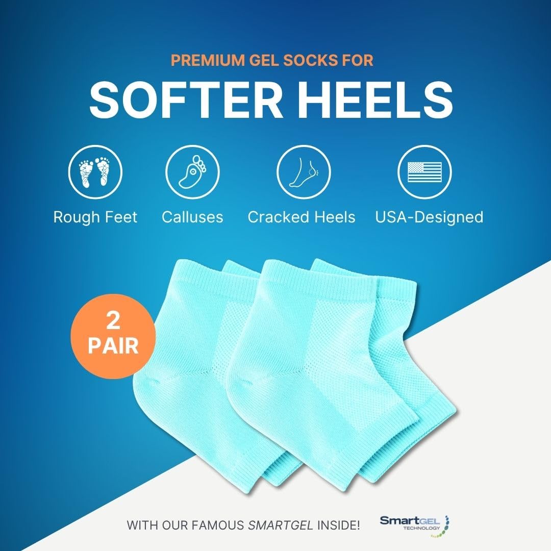 NatraCure talons gel ventilés, vue arrière, soulagement potentiel des talons secs.