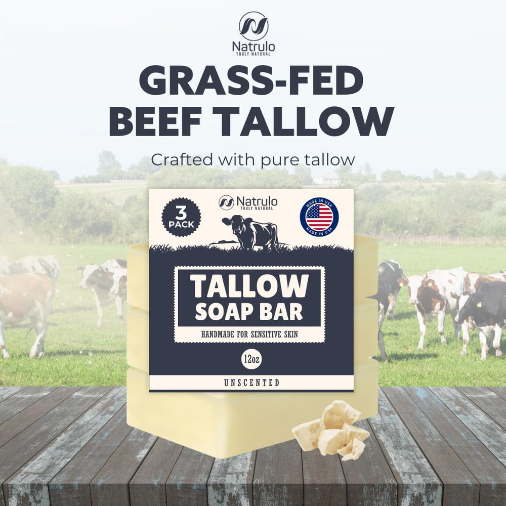 Natrulo savon tallow boeuf sans parfum – idéal pour peau sensible au quotidien.