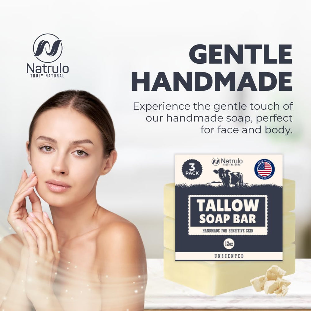 Natrulo savon tallow boeuf – texture crèmeuse qui enveloppe la peau.