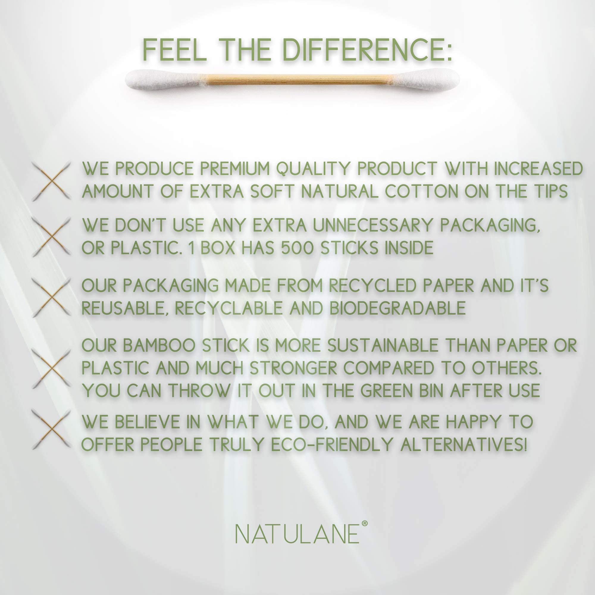Natulane coton-tiges idéal pour voyage et hygiène portable