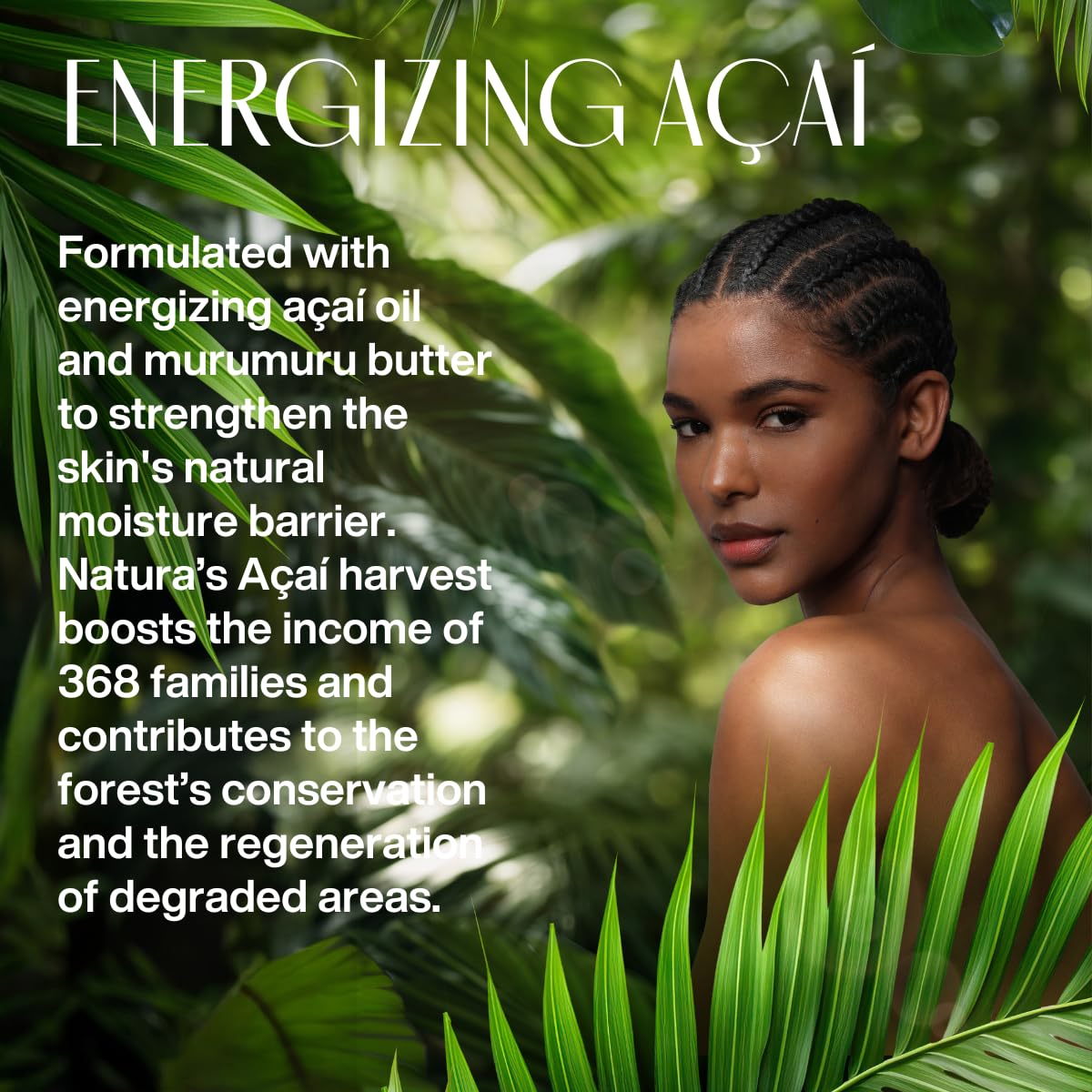 Ingrédients véganes de Natura Ekos Açaí Crème Mains et approvisionnement éthique.