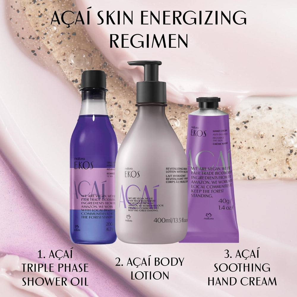 Utilisation quotidienne de Natura Ekos Açaí Crème Mains, absorbée rapidement.